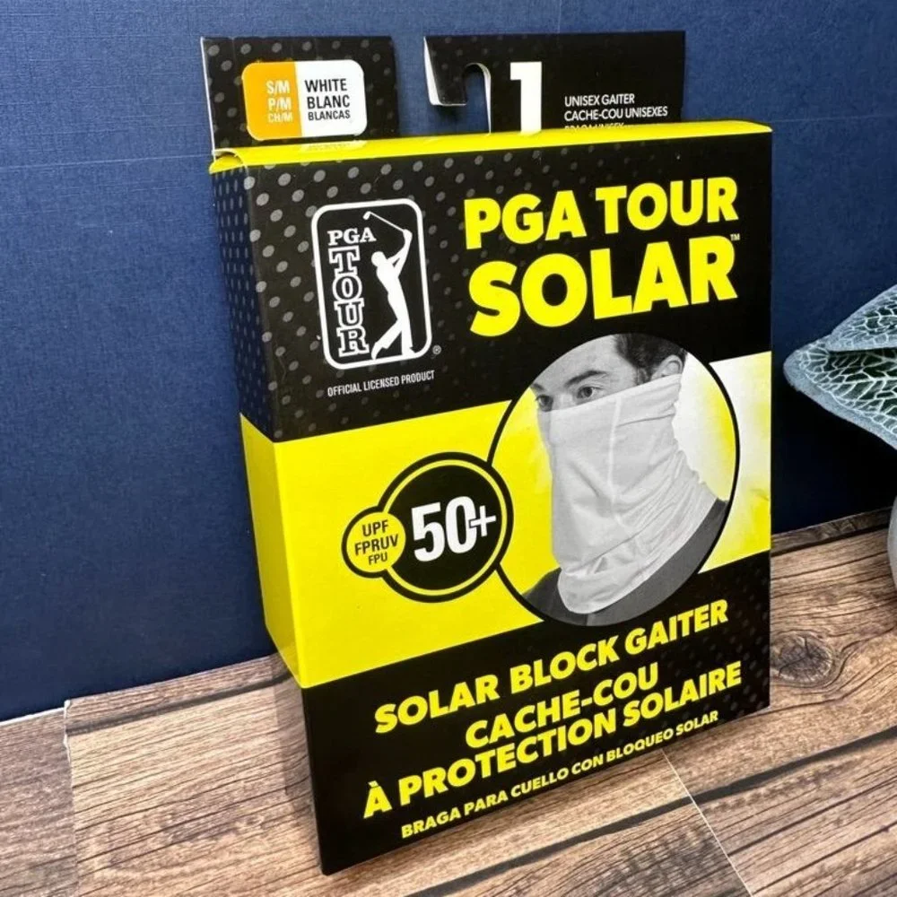 NWT PGA Tour Golf UPF50 Solar Block Gaiter Size S/M (White) *UNOPENED*